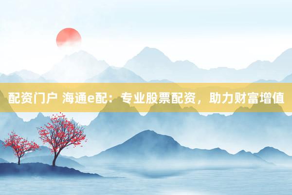 配资门户 海通e配：专业股票配资，助力财富增值