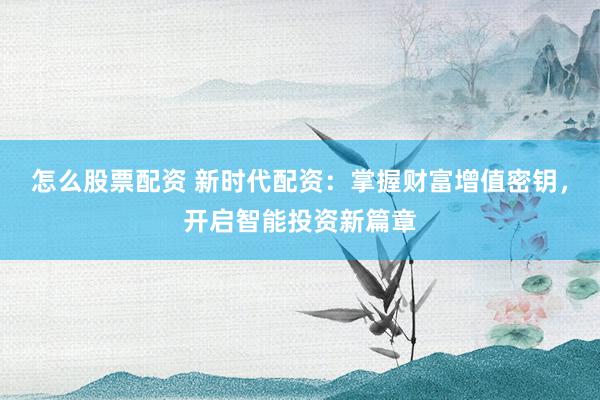 怎么股票配资 新时代配资：掌握财富增值密钥，开启智能投资新篇章