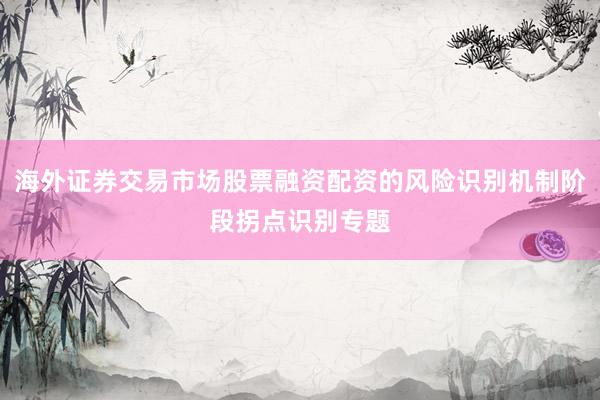 海外证券交易市场股票融资配资的风险识别机制阶段拐点识别专题